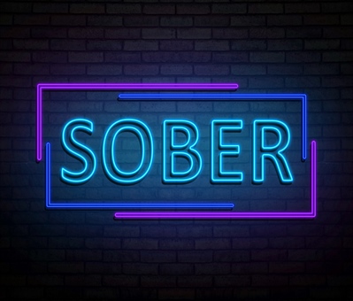 Neon sign reading, SOBER
