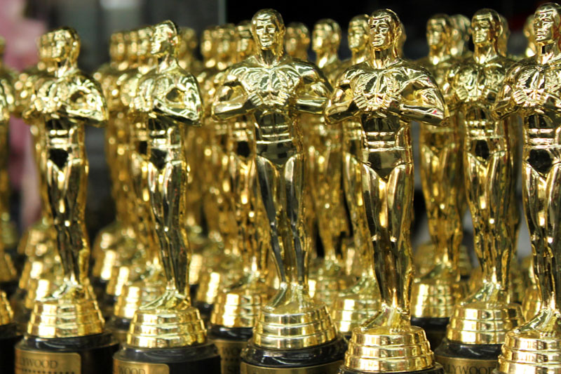 Row of Oscar statuettes