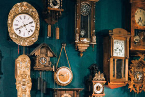 Old wooden wall clocks