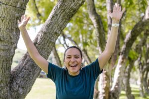 Woman celebrating that recovery is possible