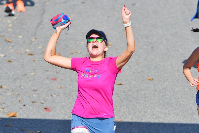Annie Zimmerman running a marathon